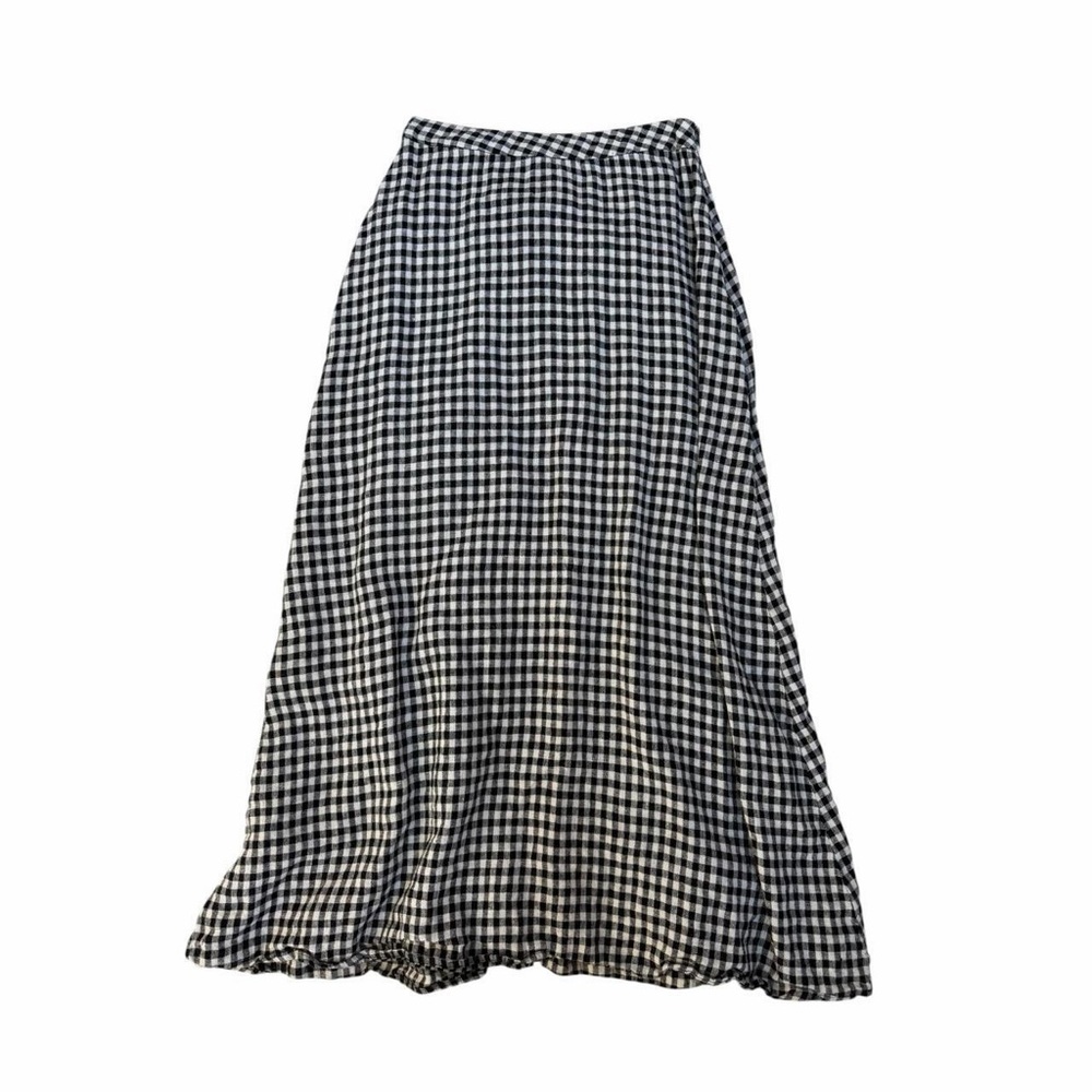 Reformation Checkered Maxi Skirt in Black and White size 0